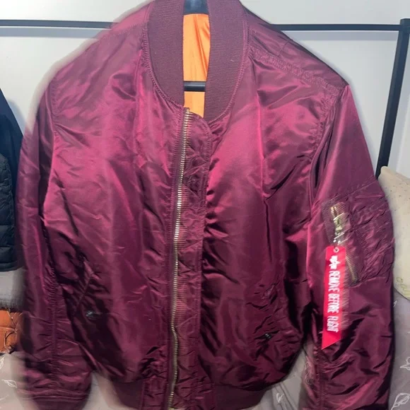 Jackets & Coats | This Is A Burgundy Alpha Industries Ma1 Bomber